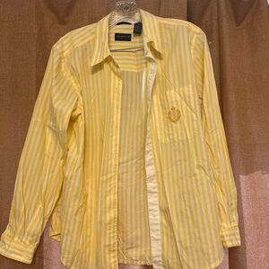 Butter Yellow Striped Women’s Button Up